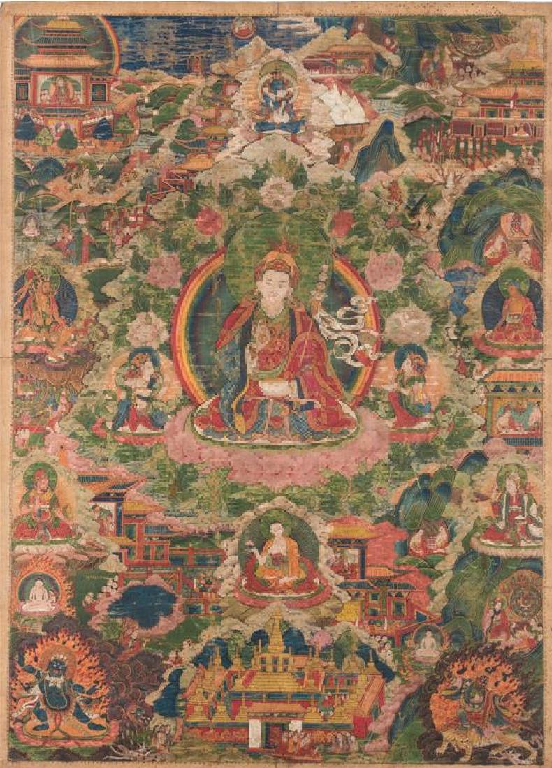 Antique Tibetan Thangka depicting Padmasambava (1 of 9)