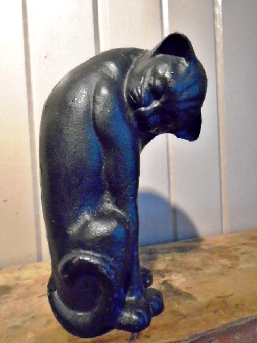 Black Preening Cat Doorstop (1 of 4)
