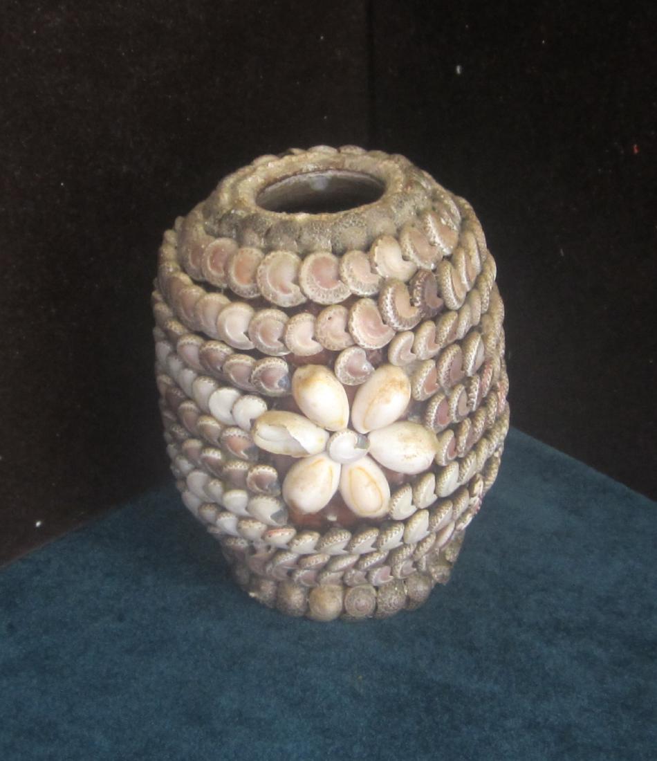 19th Century Sailors Shell Folk Art Vase (1 of 4)