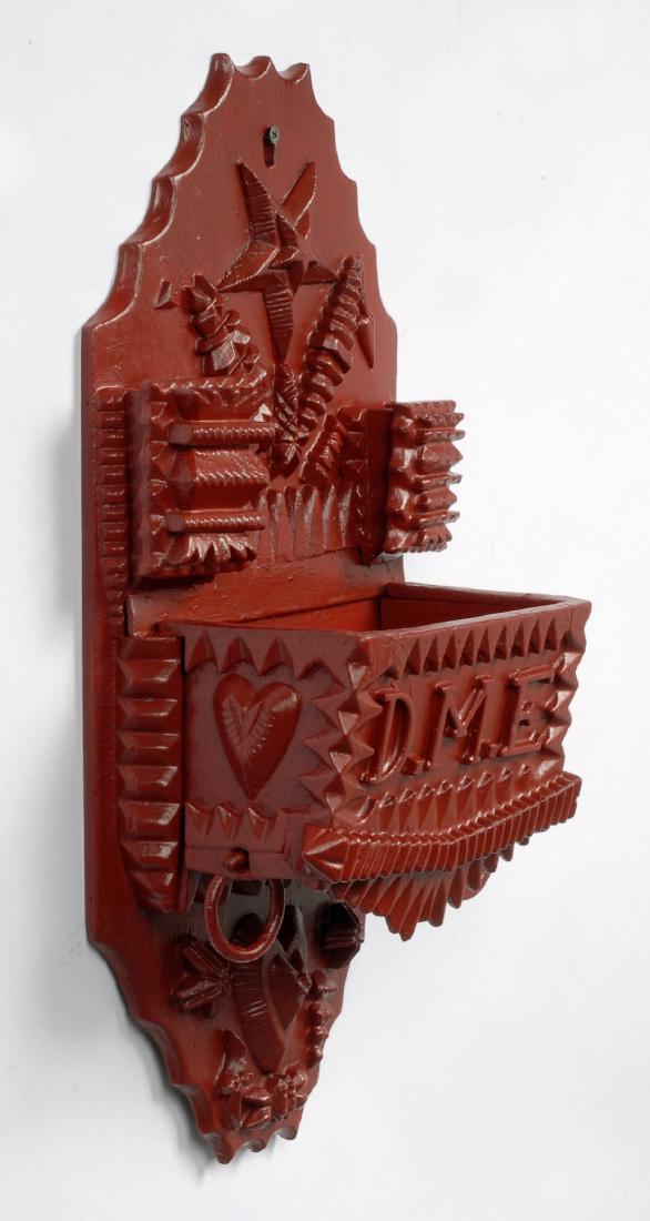 Painted Tramp Art Wall Pocket with Star & Hearts (1 of 5)