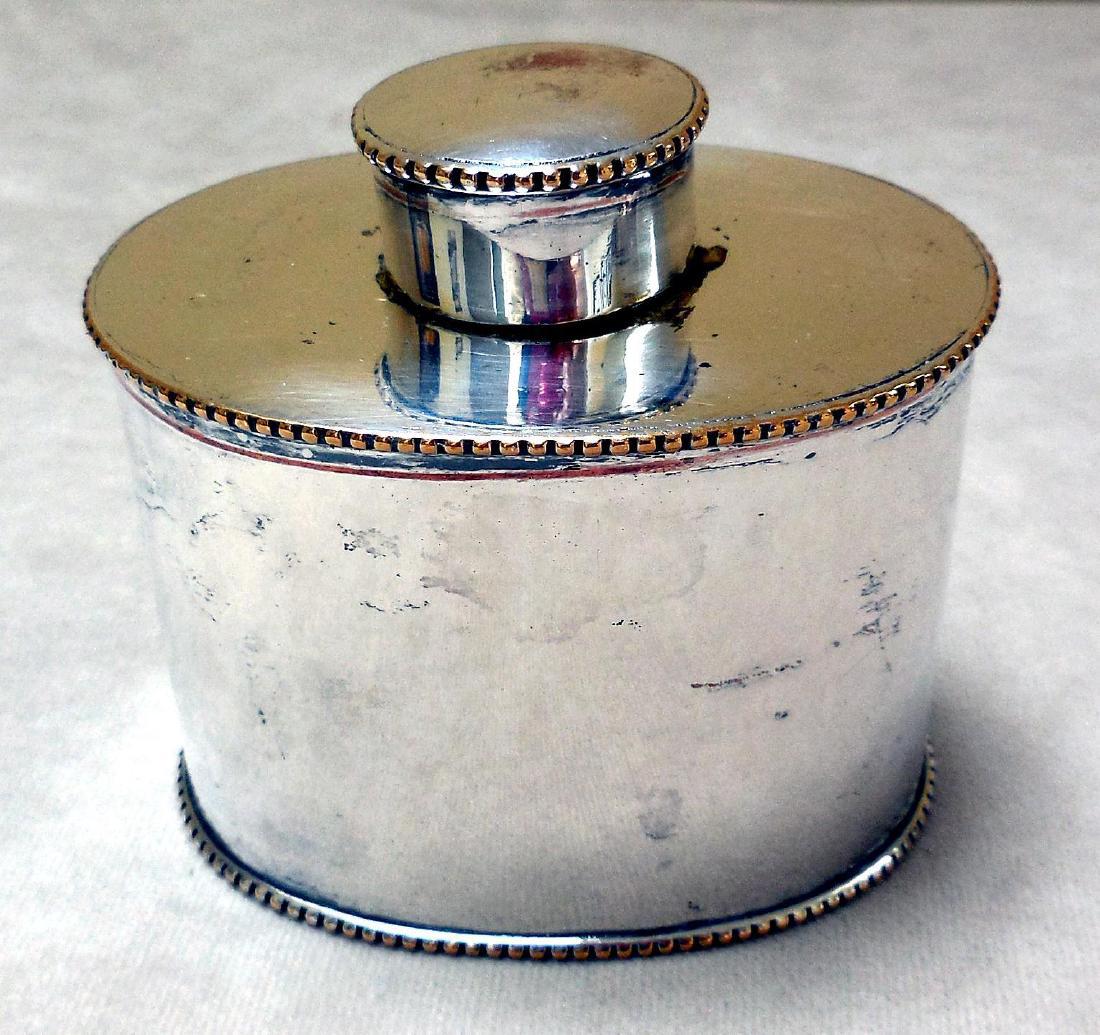 Antique Sheffield Silver on Copper Tea Caddy, 19th C (1 of 8)