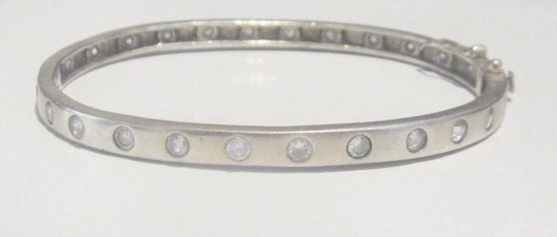 Sterling Silver Crystal Bangle Bracelet, c1990 (1 of 2)