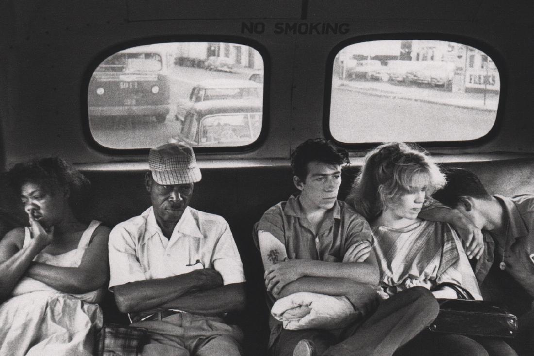 BRUCE DAVIDSON - Back Seat of the Bus: Artist: BRUCE DAVIDSON Print Title: Back Seat of the Bus in Brooklyn Medium: Sheet-fed Gravure Printing Date: 1998 Printing Location: Japan Image Size: 8.25 x 5.5 inches Bruce Davidsonis an American p
