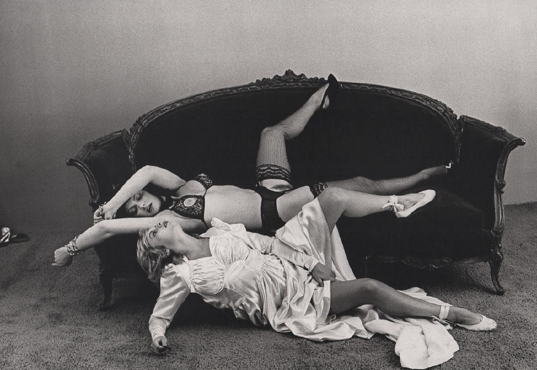 IRINA IONESCO - Two on the Couch: Artist: IRINA IONESCO Print Title: Two on the Couch Medium: Photo-Lithograph Printing Date: 1981 Printed: France Image Size: 13 X 9.25 inches Irina Ionesco is a French photographer born in Paris, Fran