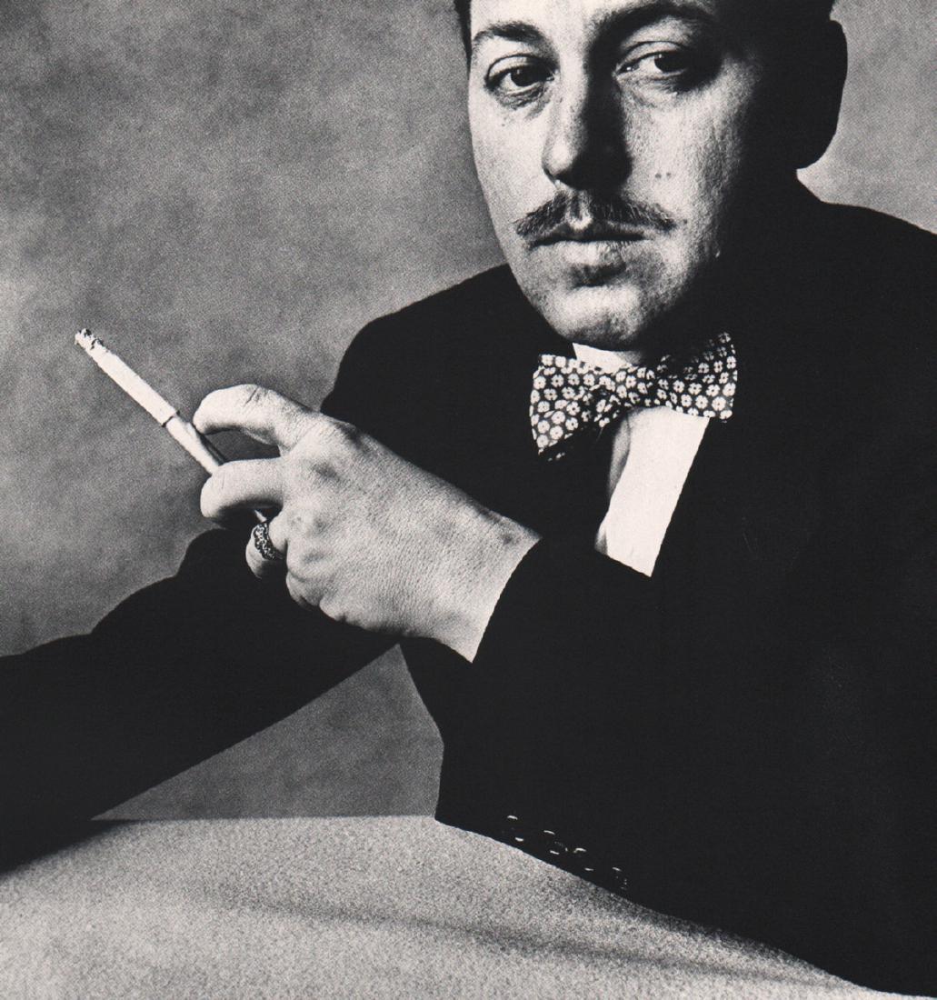 IRVING PENN - Tennessee Williams: Artist: IRVING PENN Print Title: Tennessee Williams Medium: Sheet-Fed Gravure Printing Date: 1960 Printed Switzerland Image Size: 9 X 9.5 inches Irving Pennwas an American photographer known for his f