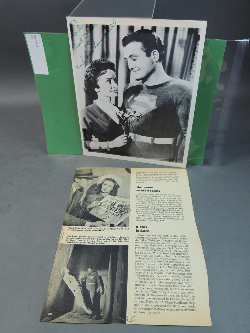 Noel Neill Signed B&W Photo Card & 1962 News Clipping (1 of 5)