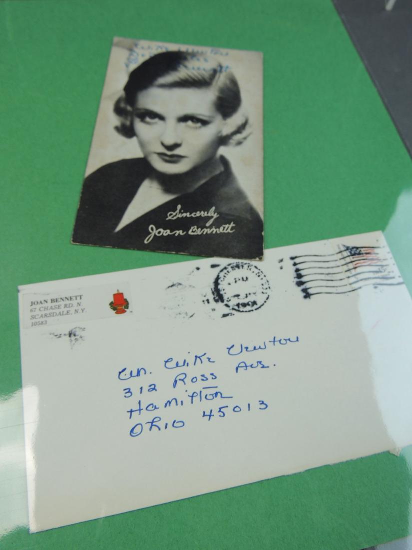 Joan Bennett Signed Cabinet Card Postmarked Envelope (1 of 5)
