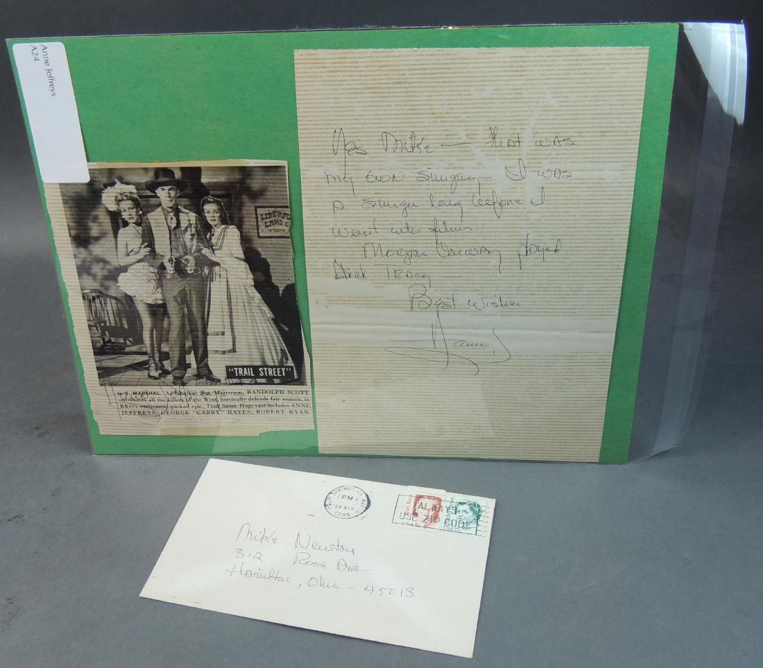 Anne Jeffreys Signed Press Release Clipping Postmark (1 of 5)