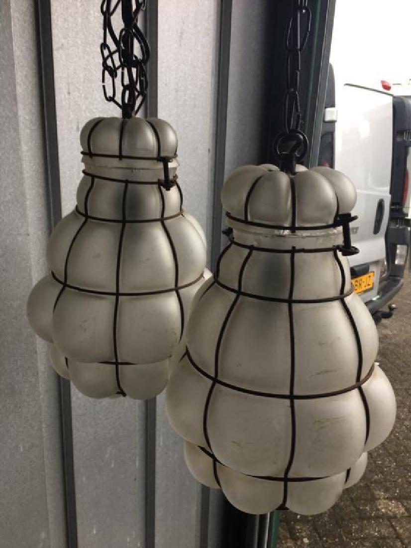 2x Vintage Venetian Style Seguso Hanging Pendant Lamps (1 of 6)
