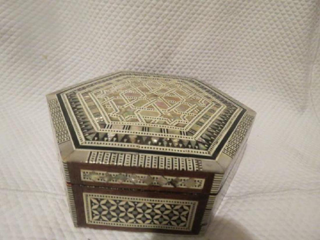 Vintage Mother of pearl inlay Wooden box (1 of 7)