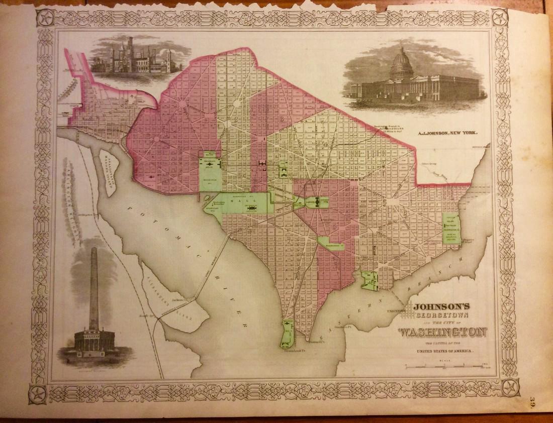 Johnson: Antique Map of Washington D.C., 1868 (1 of 1)