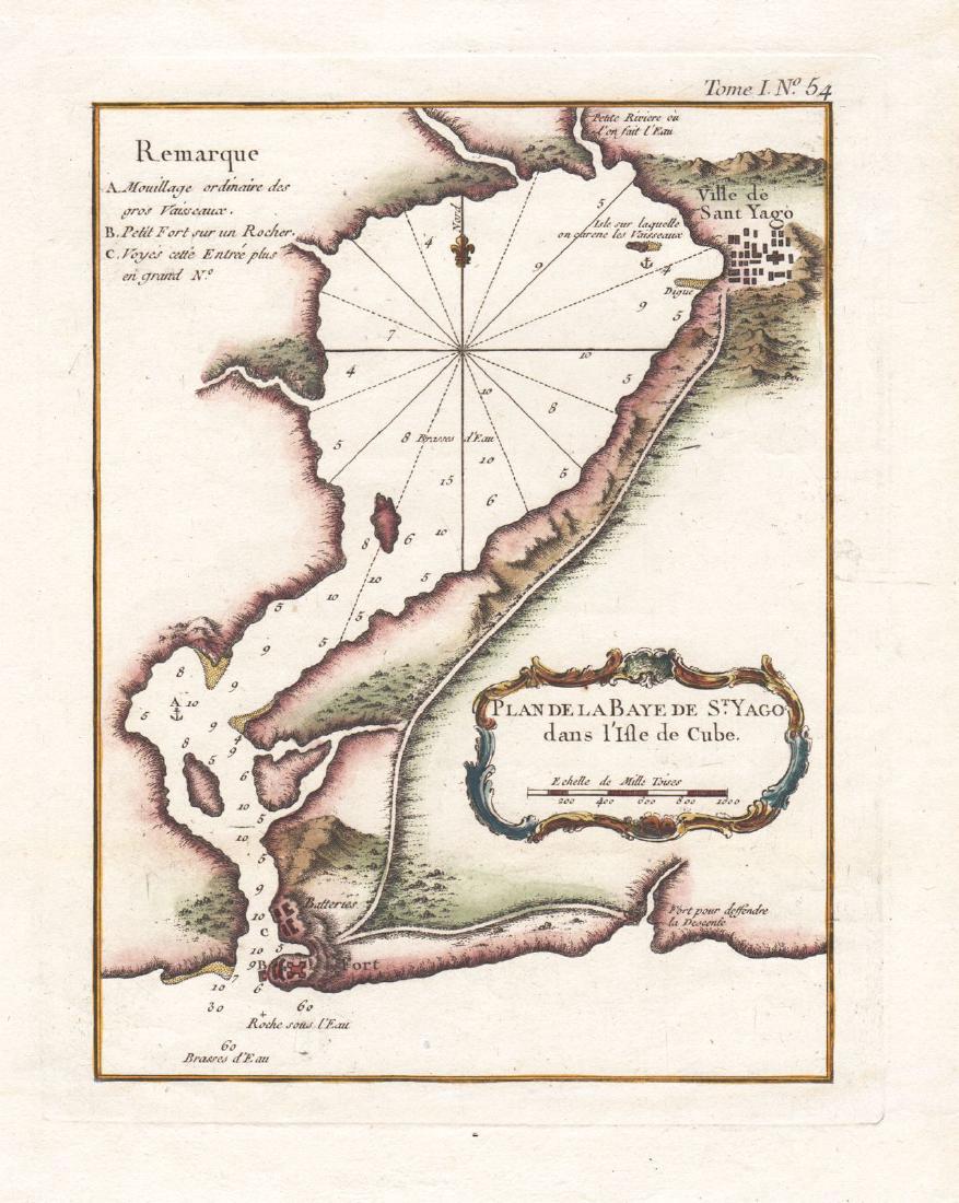 Bellin: Antique Map of Santiago de Cuba Bay, 1764 (1 of 1)