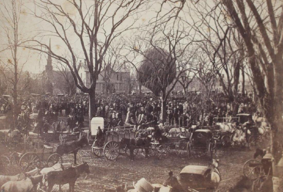 1860s Crowd Surrounds Early Hot Air Balloon Ascension (1 of 3)