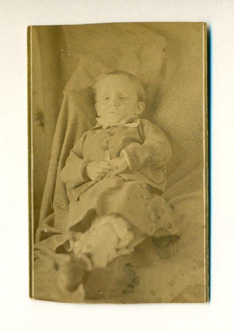 1870 Postmortem Little Boy Eyes Open in Dress Suit (1 of 2)