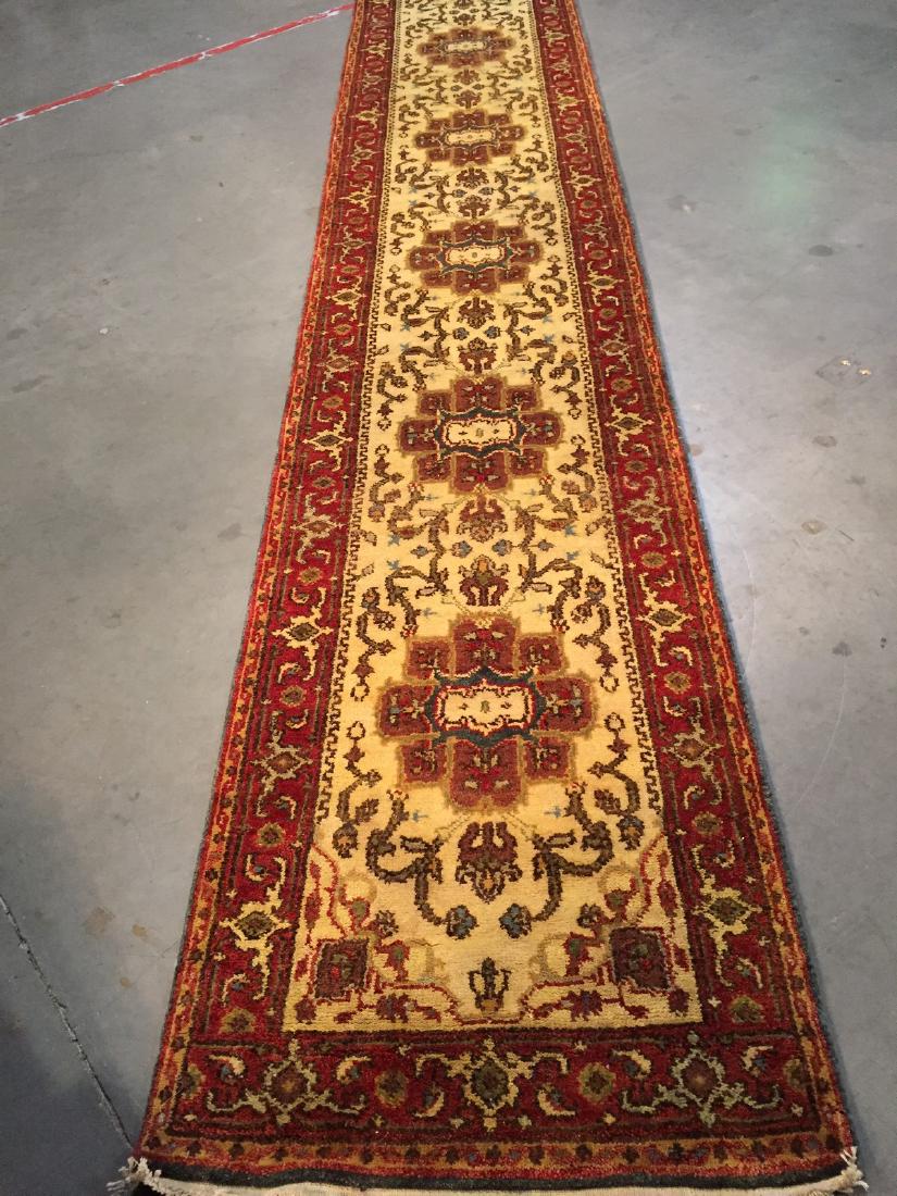Hand Knotted Wool Heriz Design Long Runner Rug 2.6x15.7 (1 of 6)