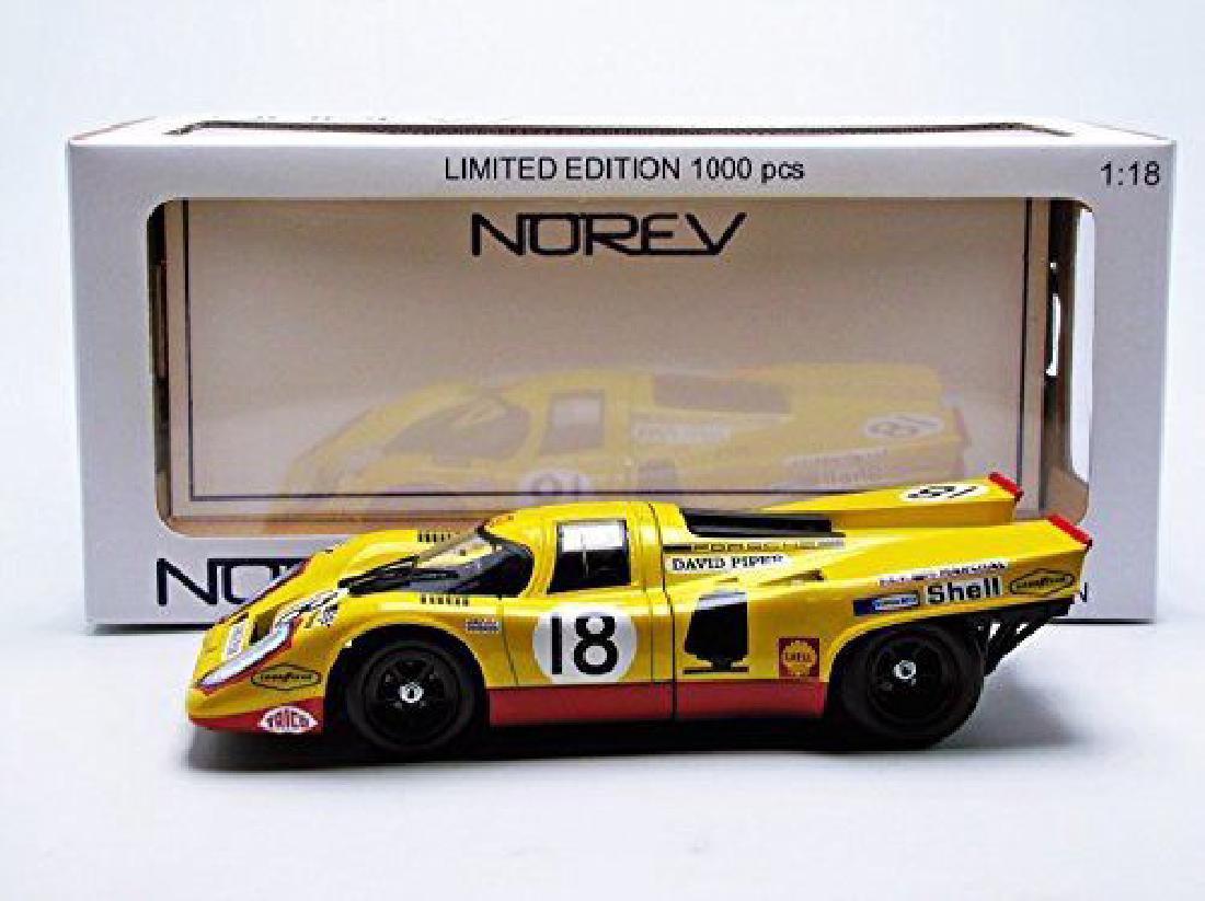Norev Scale 1:18 Porsche 917K #18 24h Le Mans 1970: Beautiful scale model of a classic motorsport icon, the Porsche 917K #18 24h Le Mans of the year 1970. This 1:18 model is produced by manufacturer Norev, so the quality, finish and details are beautif
