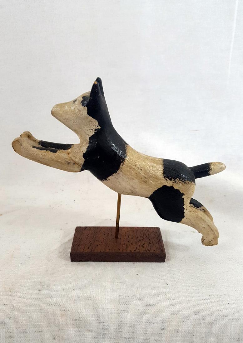 Pa Leaping Dog Folk Carving Circa 1890 (1 of 4)