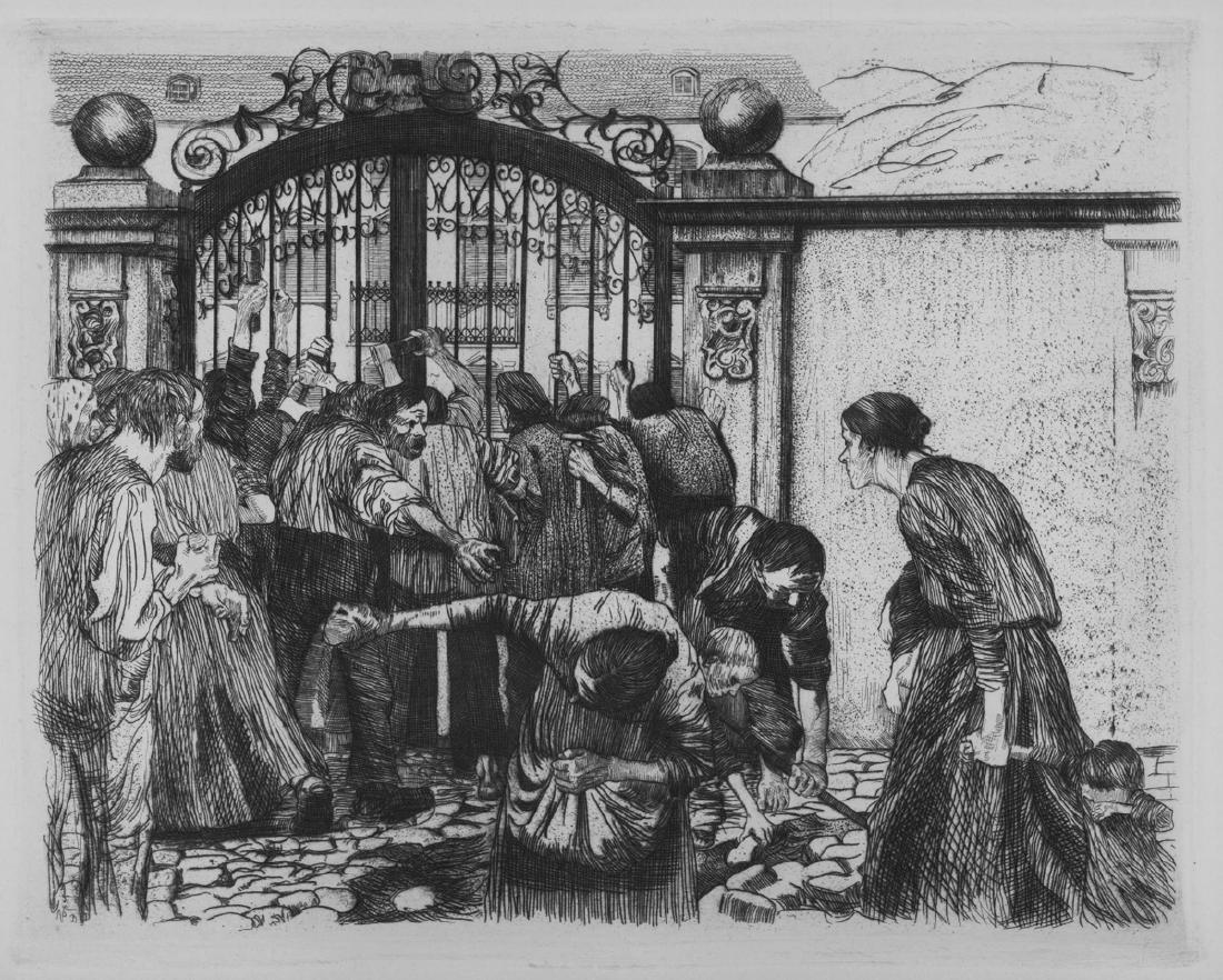Kathe Kollwitz Etching Sturm (Riot) (1 of 2)