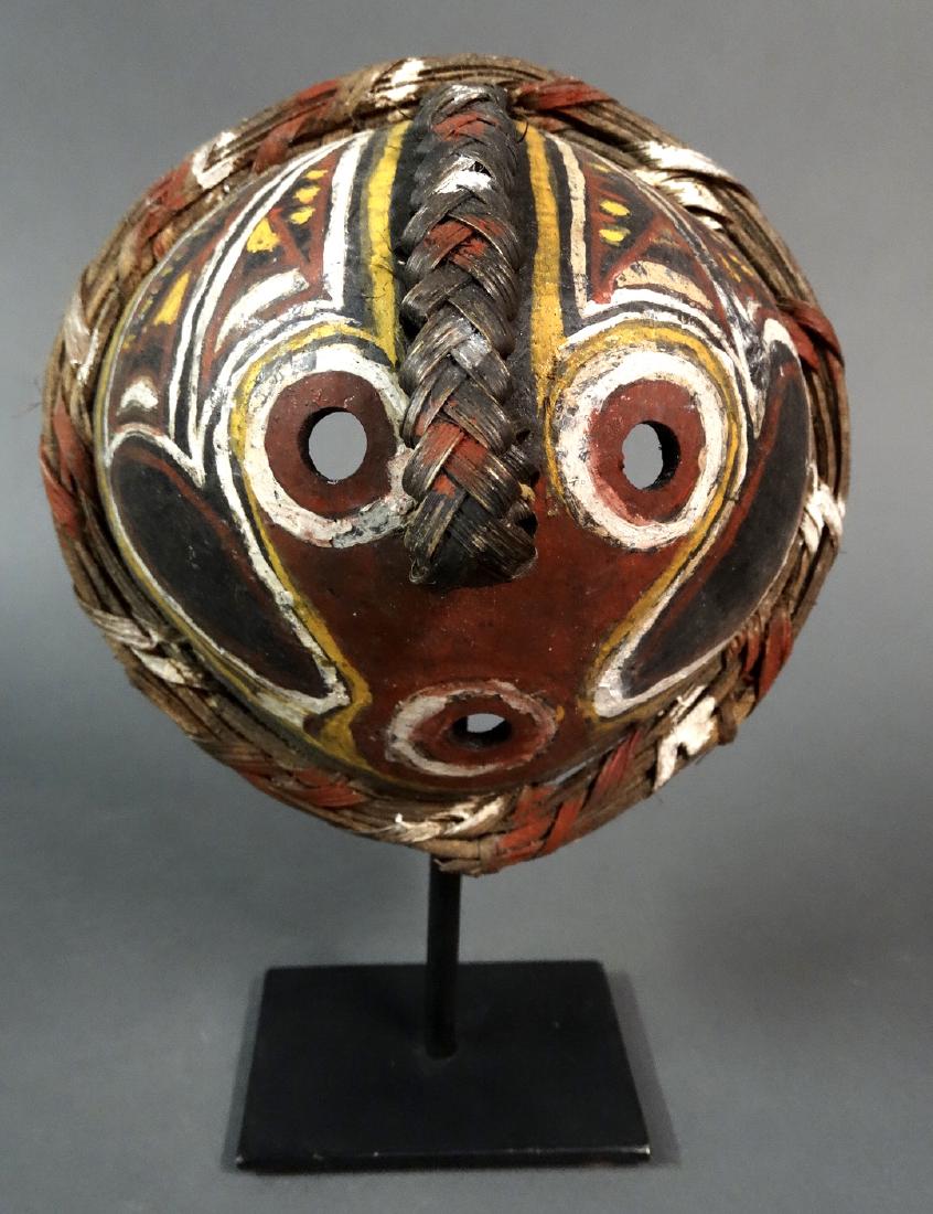 Polychrome painted coconut mask - Sepik - (1 of 4)