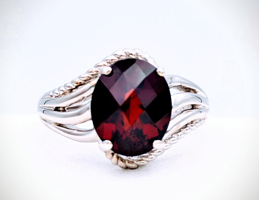 Sterling Silver Red Garnet Ring, 2.50ct (1 of 5)
