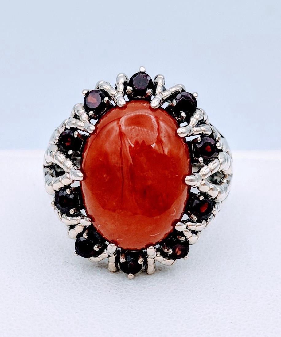 Sterling Silver Jasper Almandine Garnet Ring, .4ctw (1 of 4)