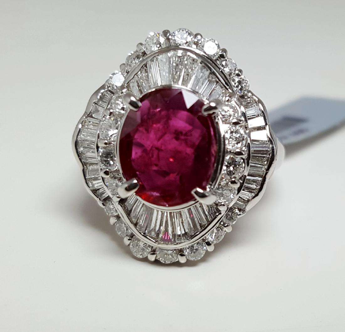 Ladies Platinum Ruby & Diamond Ring, 4.7ctw (1 of 2)