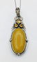 Sterling Silver Yellow Jade Monkey Design Pendant