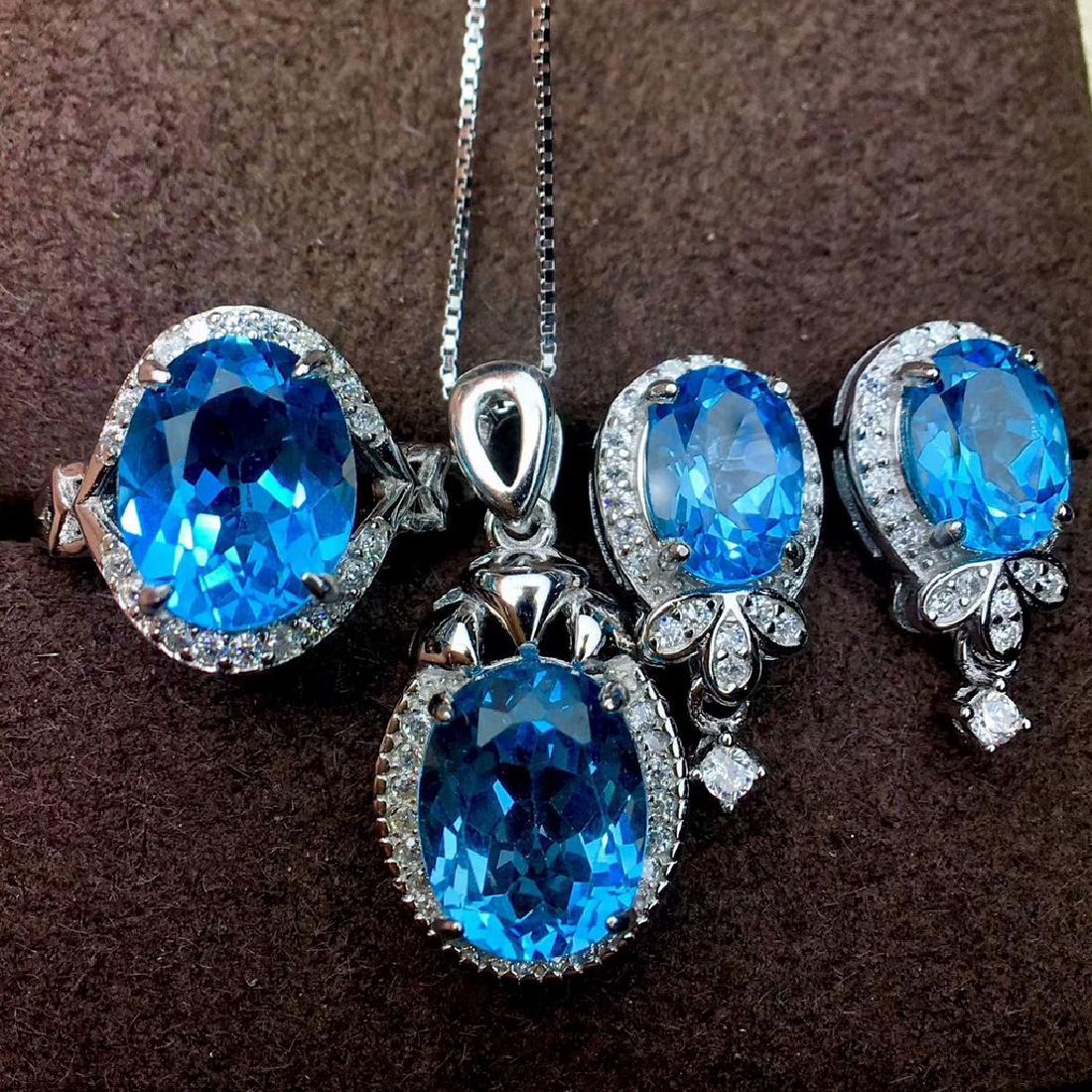 Sterling Silver Topaz 3 Piece Jewelry Set, 2.5ct (1 of 6)