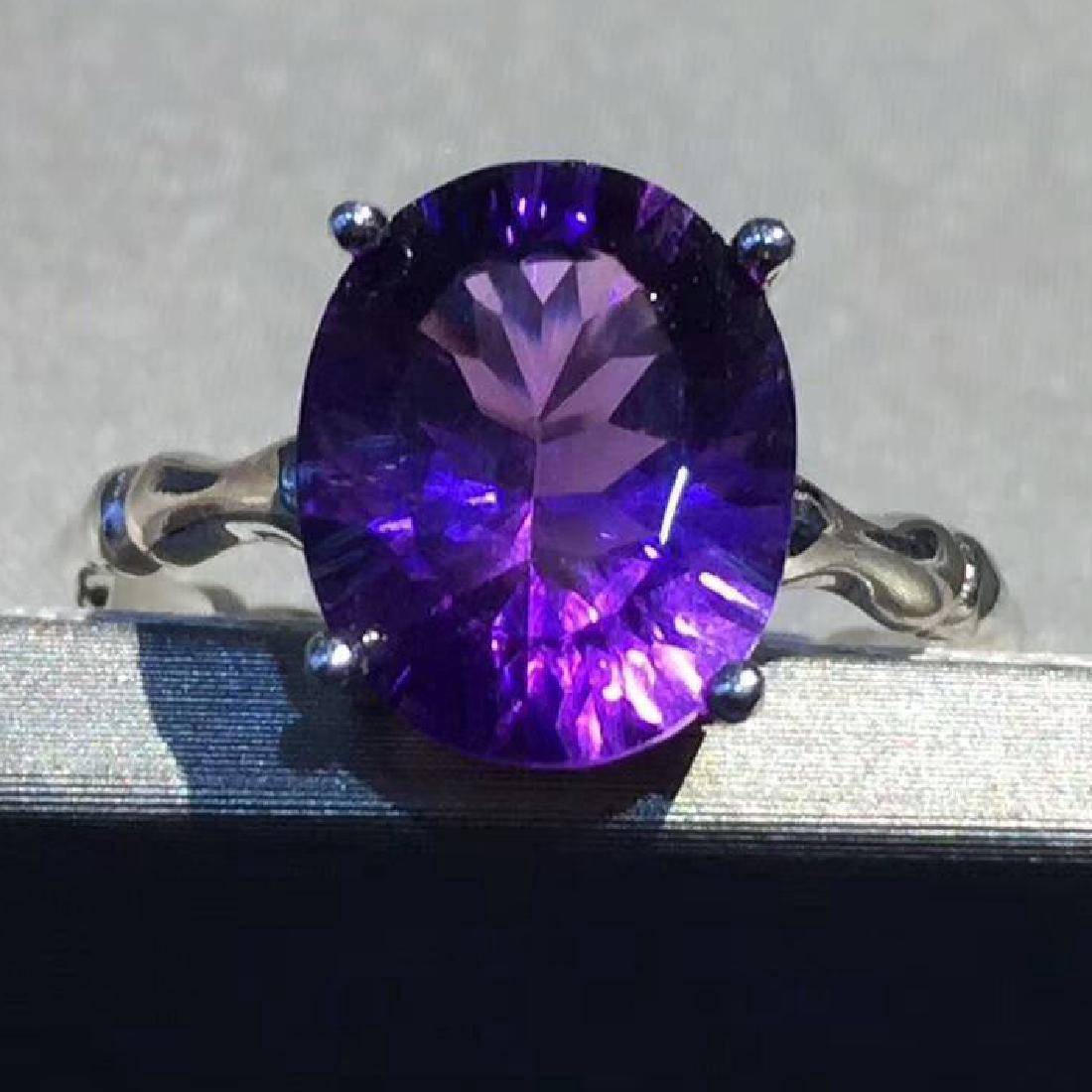 Sterling Silver Amethyst Zircon Ring, 3.5ct (1 of 6)