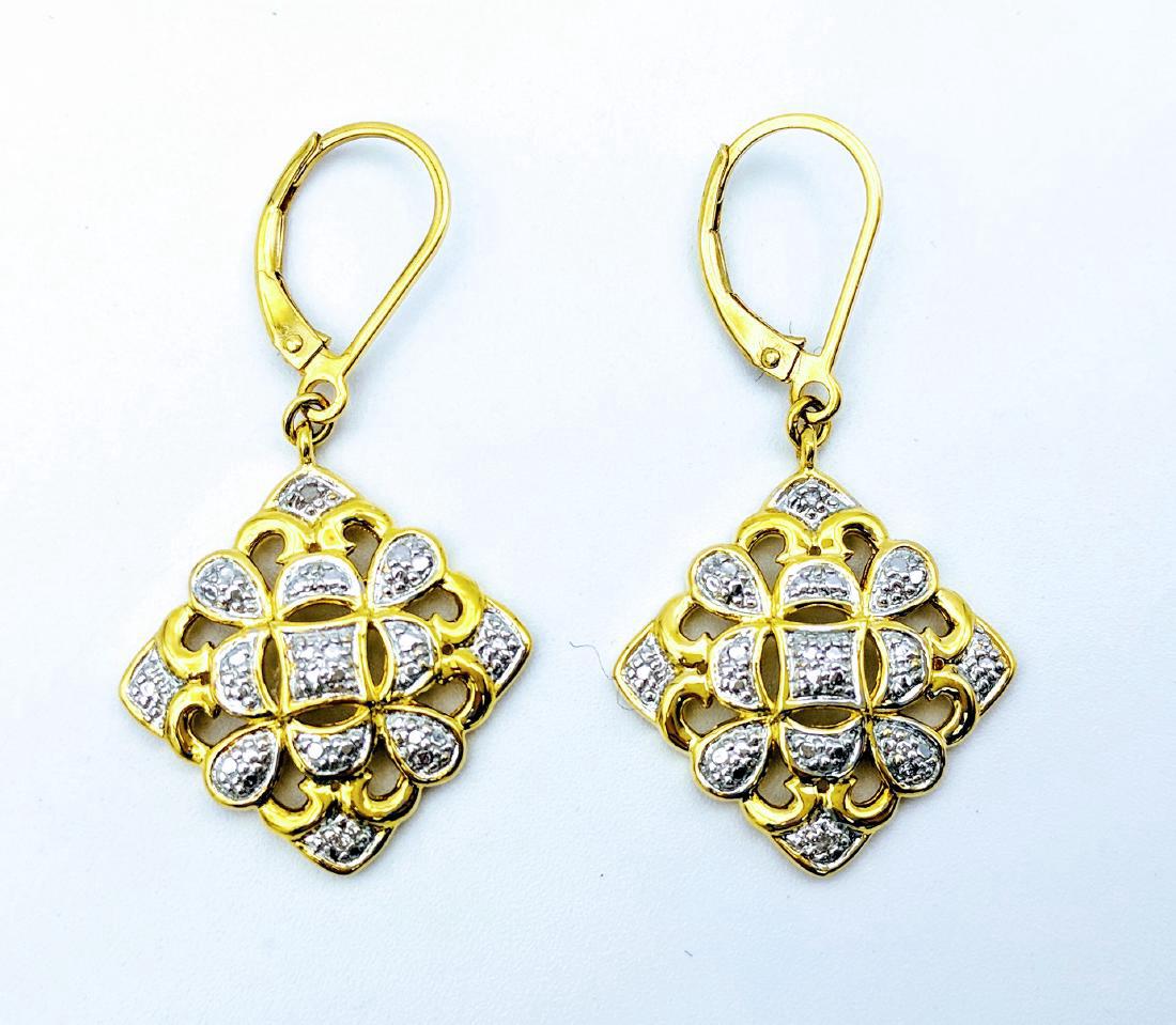 Gold Plated Sterling Silver Victorian Style Earrings (1 of 4)