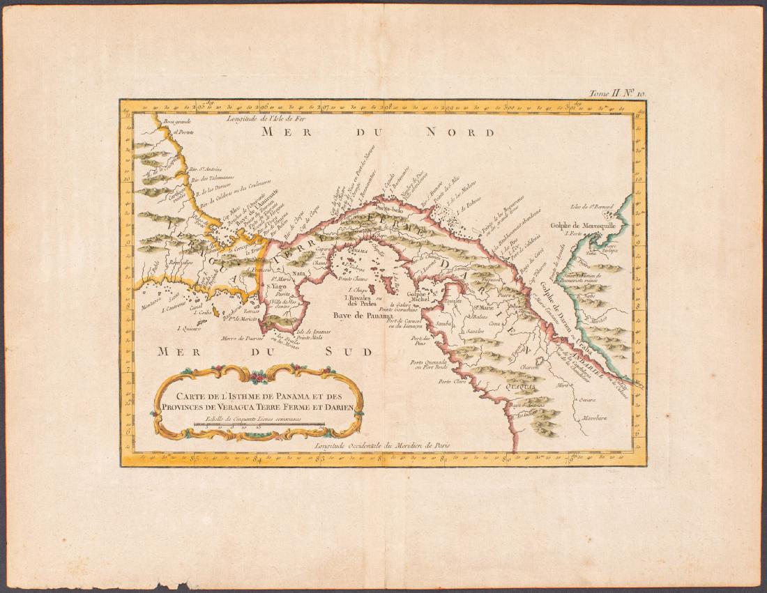 Bellin: Antique Map of Isthmus of Panama, 1754 (1 of 2)