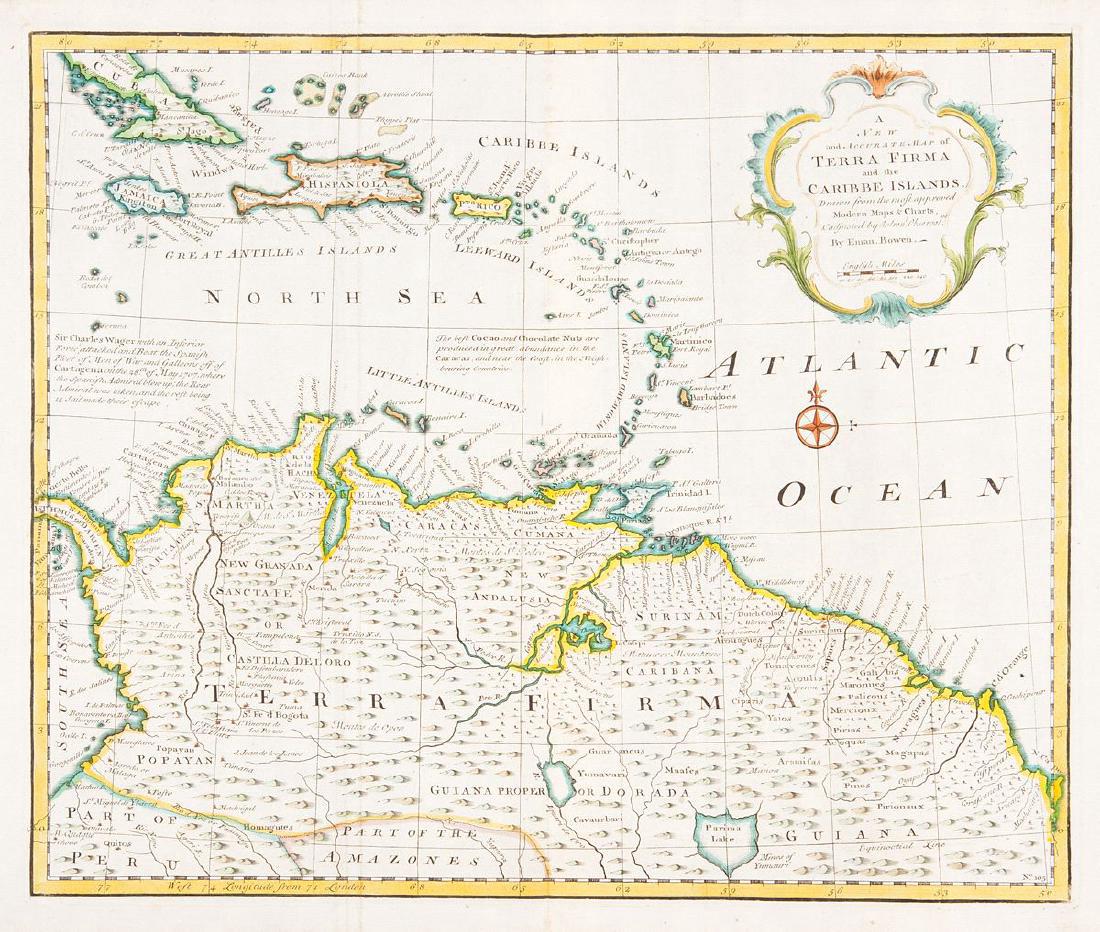 Bowen: Map of Northern South America / West Indies 1747 (1 of 1)