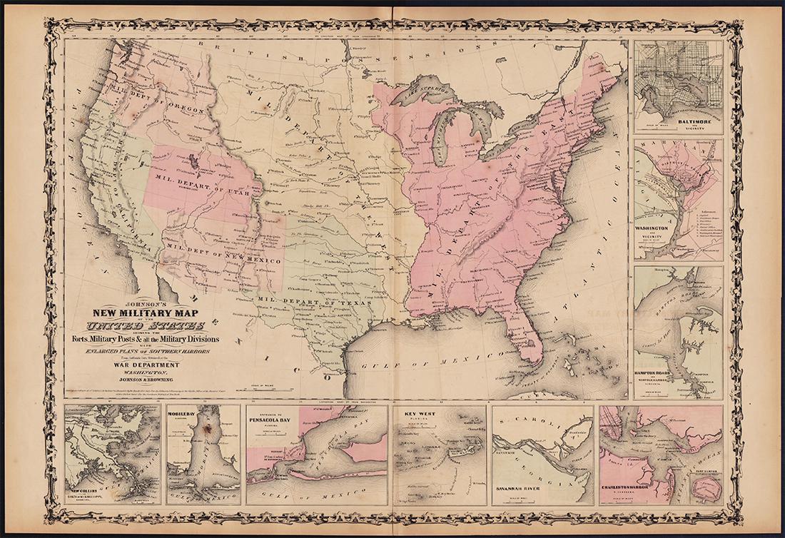 Johnson: Antique 1st Edition Civil War Military Map (1 of 5)