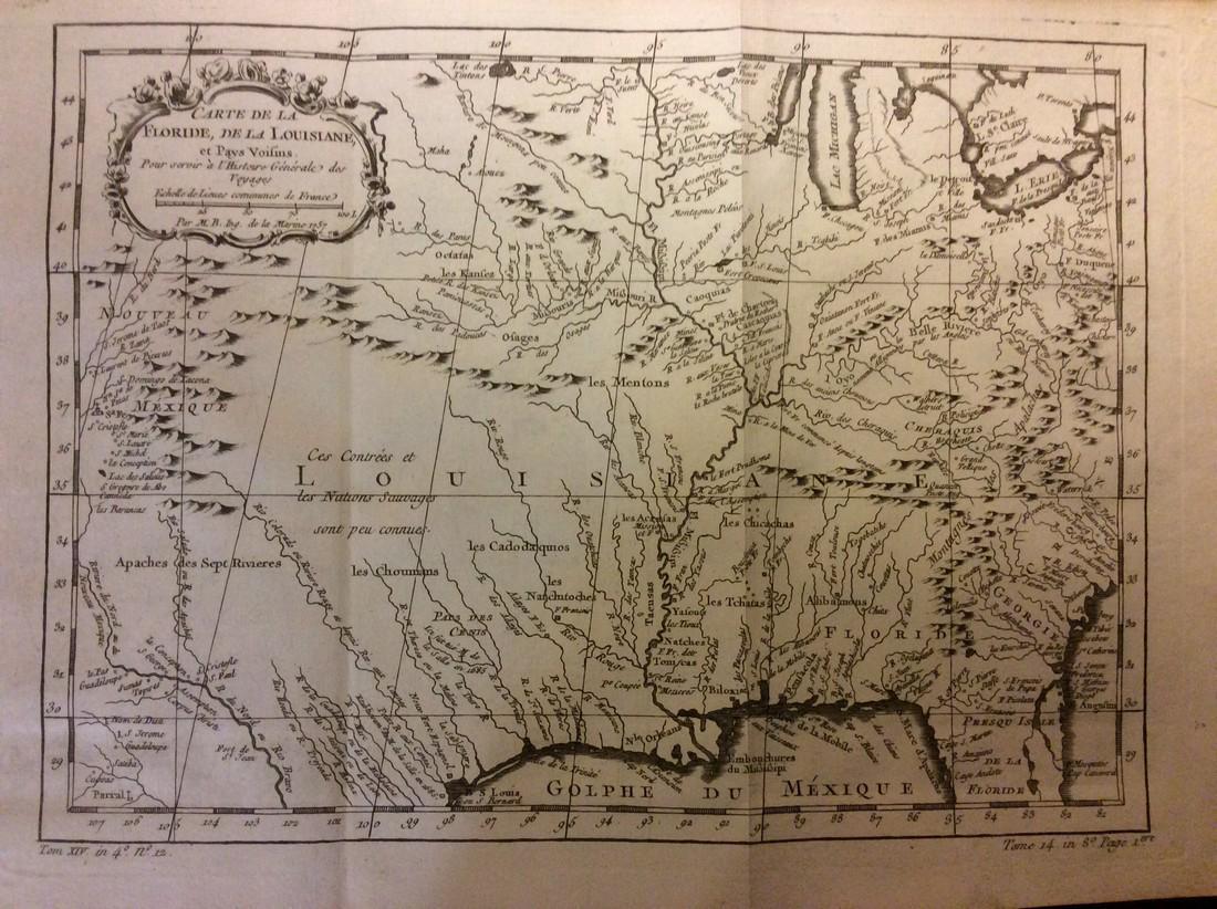 Bellin: Antique Map of Famous Louisiana Territory, 1740 (1 of 1)