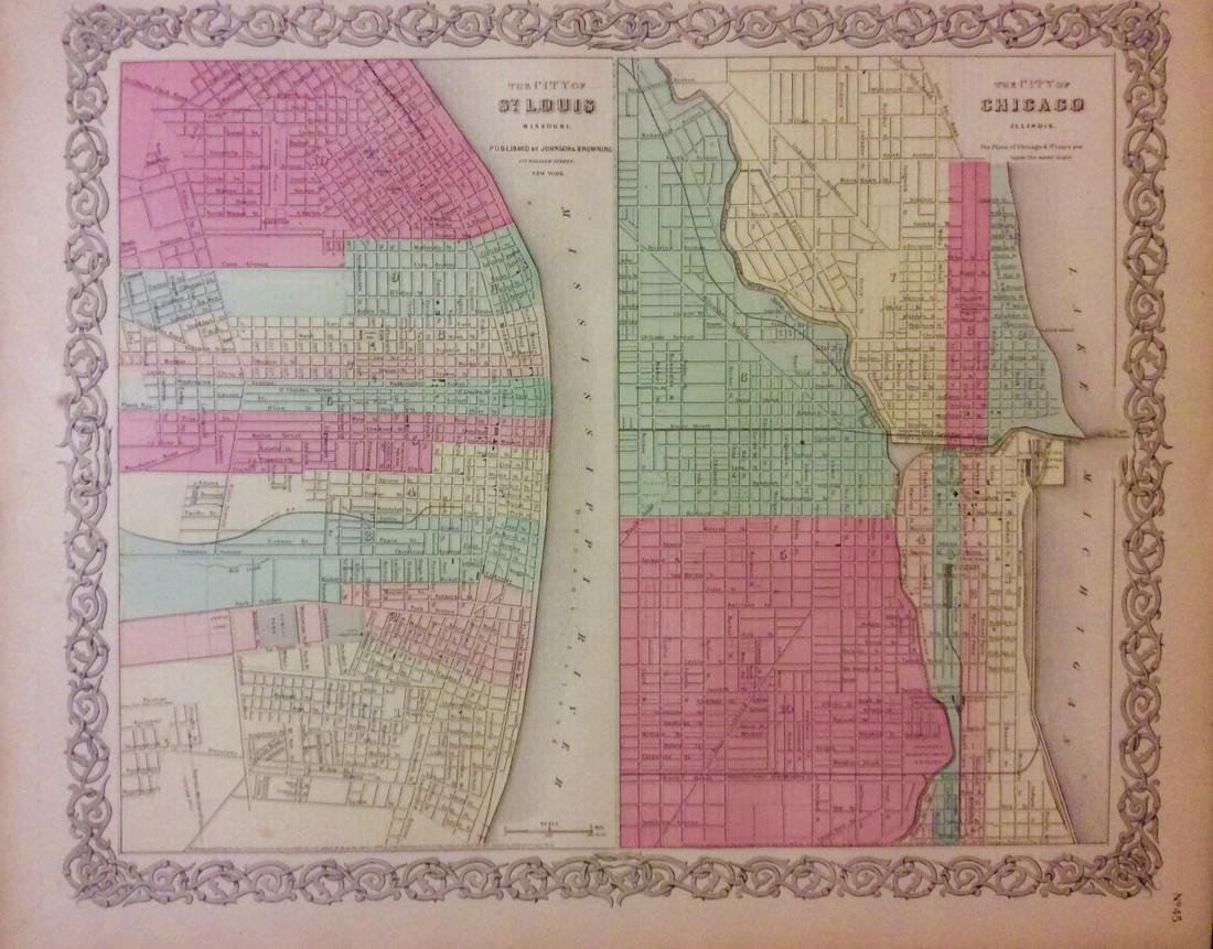 Colton: Antique Map of Chicago & St. Louis, 1859 (1 of 1)
