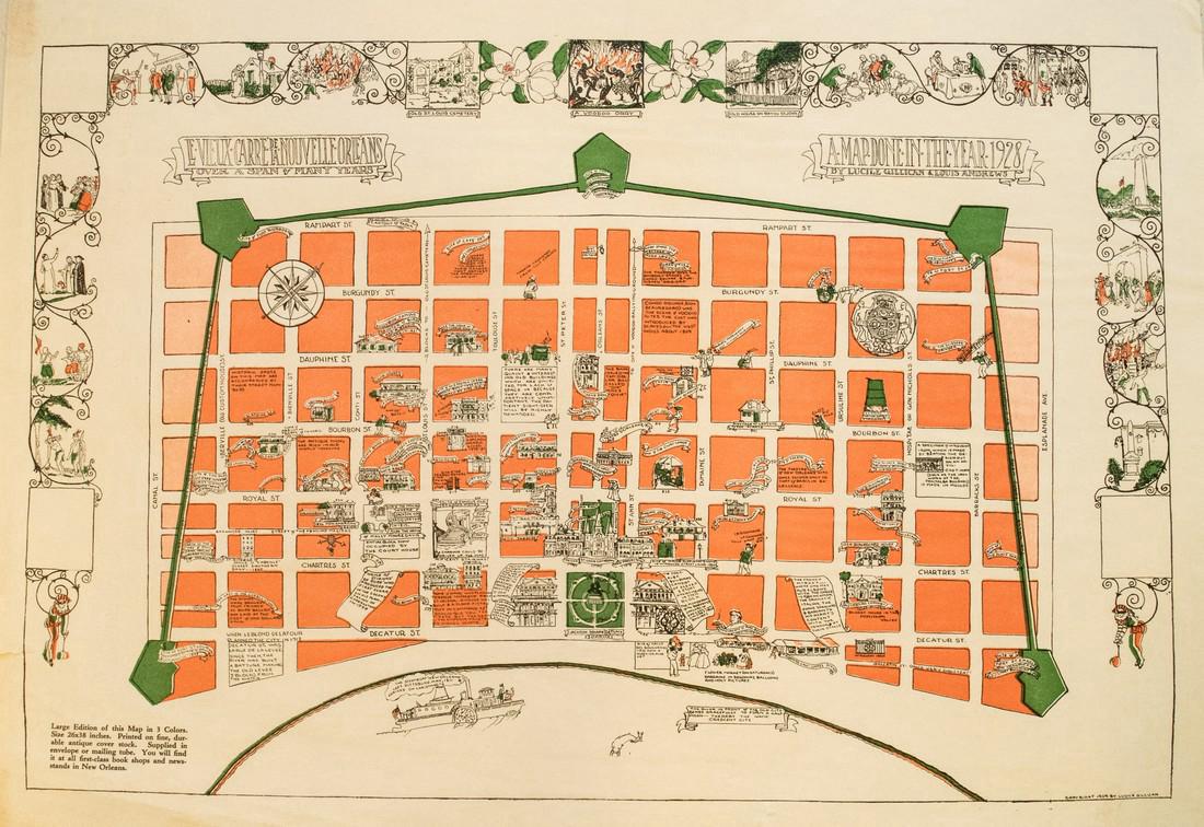 Vintage New Orleans Pictorial Map, 1928 (1 of 1)
