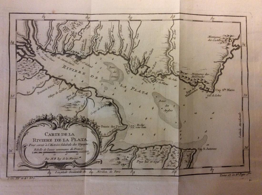 Bellin: Antique Map of Rio de la plata. Argentina, 1740 (1 of 1)
