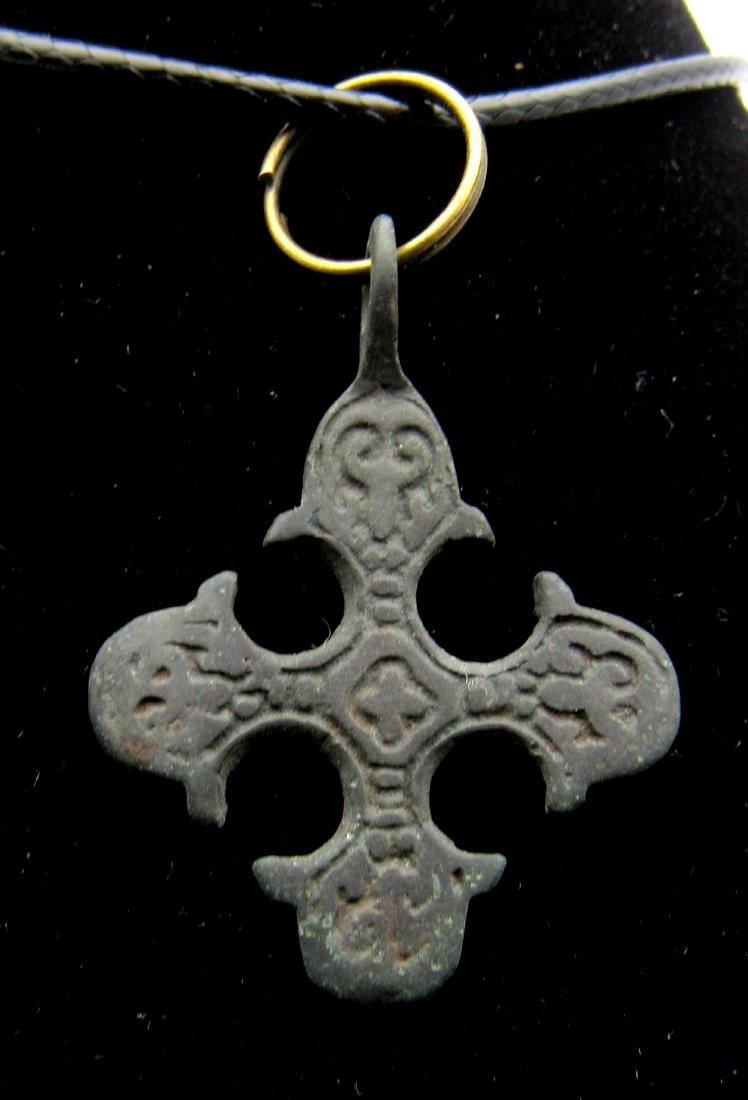 Rare Viking Bronze Cross with Runic Symbols (1 of 2)