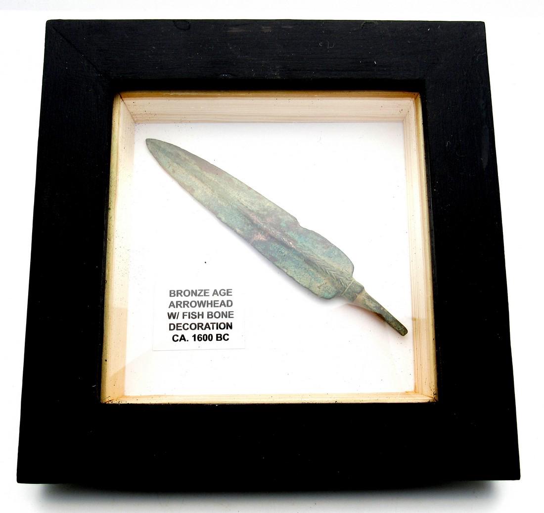 Bronze Age Arrow Head in a Frame (1 of 3)