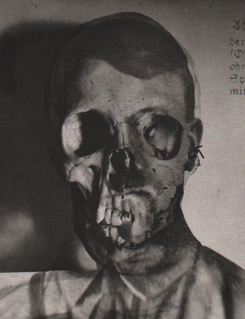 ERWIN BLUMENFELD - Superimposition of Hitler & a Skull: Artist: ERWIN BLUMENFELD Print Title: Superimposition of a portrait of Hitler and a Skull, Amsterdam 1932 Medium: Sheet-fed Gravure Printed in 1981, Italy Image Size: 8.5 x 11 inches Erwin Blumenfeld