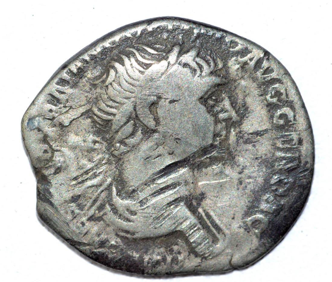 Trajan AR Denarius, rv. Trajan's Column (1 of 2)