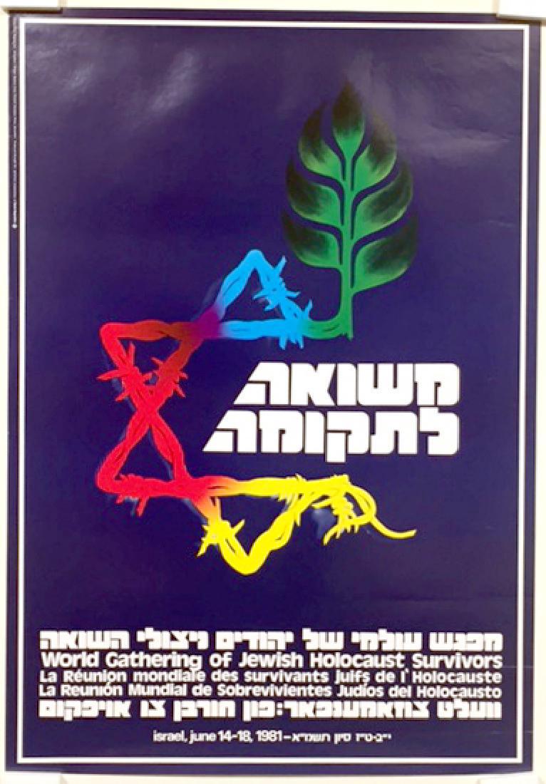 World Gathering of Jewish Holocaust Survivors Poster: World Gathering of Jewish Holocaust Survivors - Original Vintage Poster 1981 18 3/4 X 27 Artist: Nathan Karp Please note that this lot has a confidential reserve. When you leave a bid in advance of th