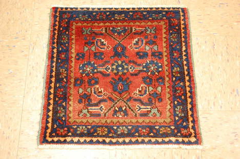 Animal Design Fine Persian Malayer Rug 1.10x1.10: HIGHLY DETAILED ANIMAL SUBJECT DESIGN VERY FINE KPSI PERSIAN MALAYER RUG circa mid Century with exact size of 1'10 x 1' 10" KORK WOOL HIGH KPSI. Detailed design field fine and delicately woven.