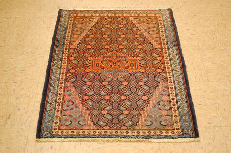 Caucasian Kazak Design Caucasian Rug 2.7x3.6: CAUCASIAN KAZAK DESIGN CAUCASIAN RUG circa mid Century with exact size of 2' 7" x 3'6" Wool woven on cotton foundation made to last for decades to come, Color's include Ivory, Tan, Red, Gold, Blue