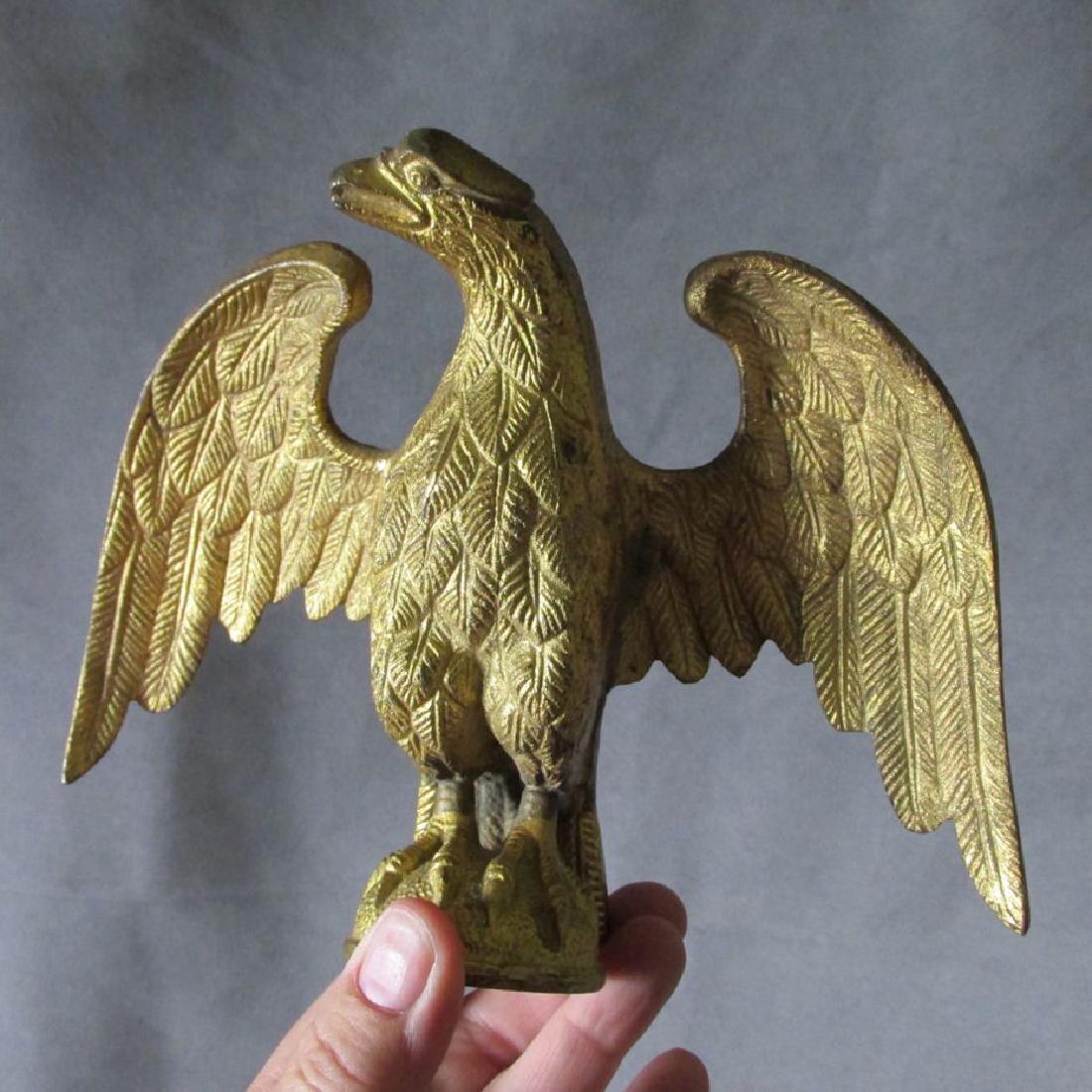 Antique Patriotic Bald Eagle Finial Original Gilt