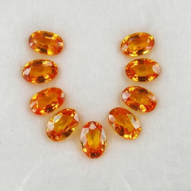 5.65 Carat 9 Loose Orange Sapphire Necklace Set (1 of 3)