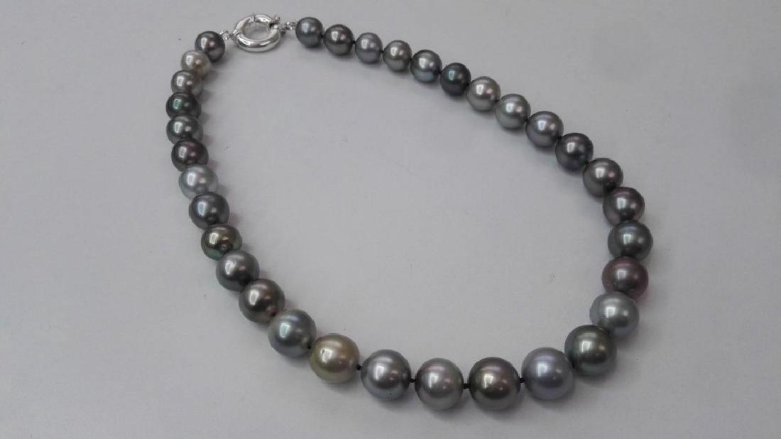 Tahitian South Sea Pearls Natural Dark Necklace (1 of 6)
