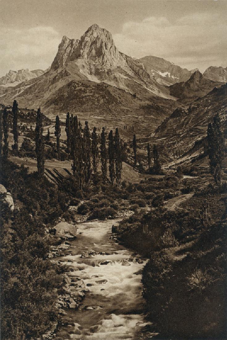 KURT HIELSCHER - Pyrenes, Pic du Midi: Artist: KURT HIELSCHER Title: Pyrenes, Pic du Midi Medium: 1923 Sheet Fed Gravure, printed in Germany Dimensions: 5.75x8.25" Mounted on 12x16" acid free conservation board Comes with COA Kurt Hielsche
