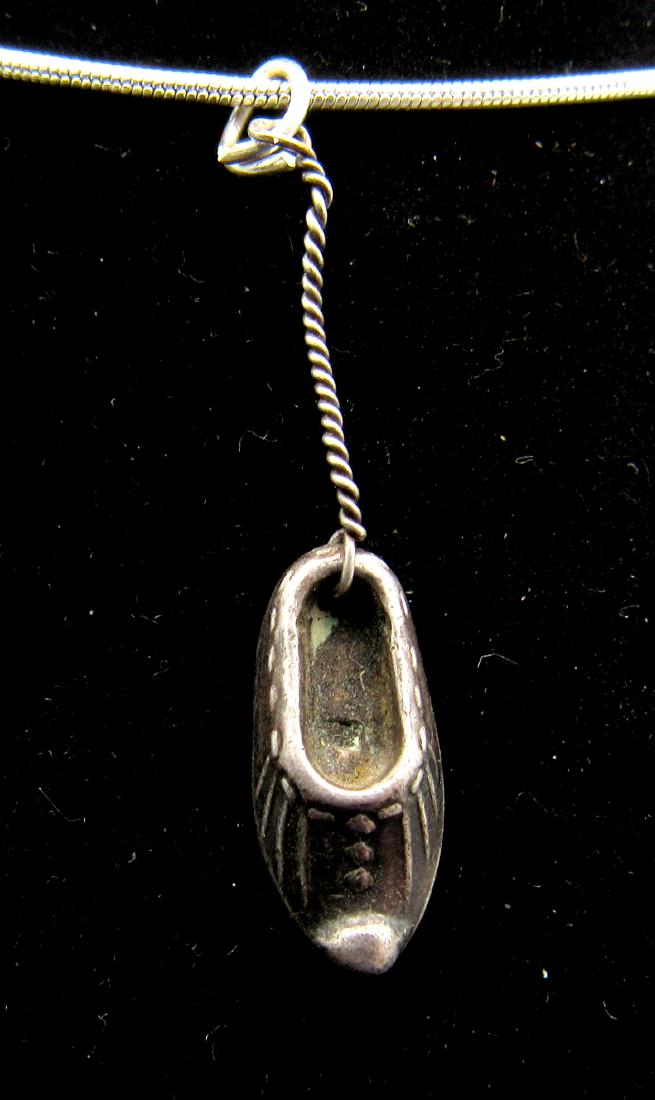 Post Medieval Silver Shoe on Chain Pendant (1 of 2)