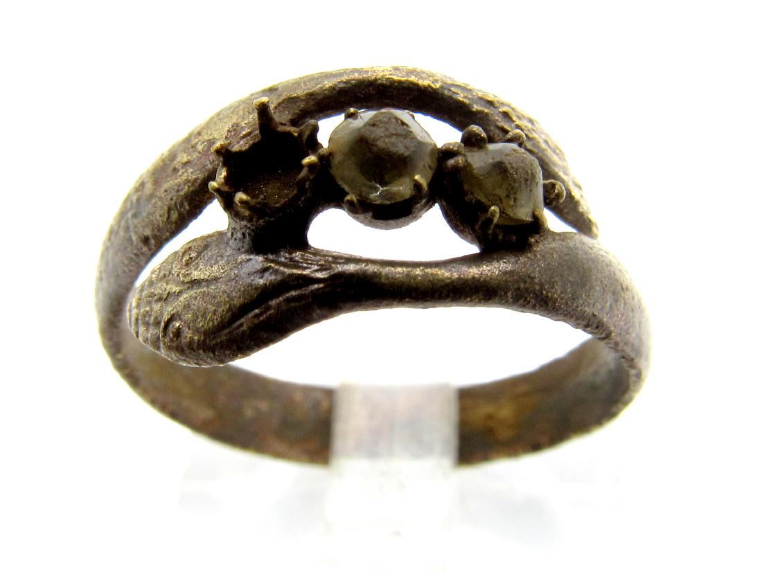 Medieval Ring With Snakes & Stones on the Bezel (1 of 3)